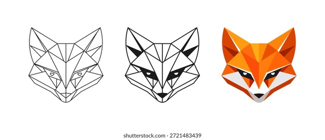 Geometric Fox Head symbol Polygon Animal Vector