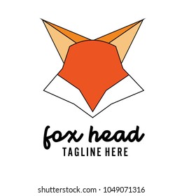 Geometric fox head vector logo design. Suitable for company, product, extreme sports, business logo or other marketing materials