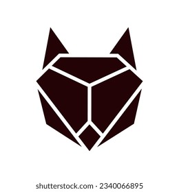 Geometric fox icon vector. geometric animal face illustration sign. fox symbol or logo.