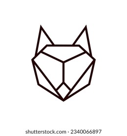 Geometric fox icon vector. geometric animal face illustration sign. fox symbol or logo.