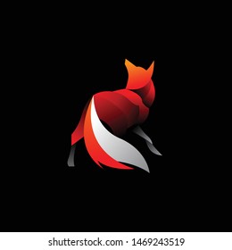 geometric fox logo. modern design. vector icon illustration