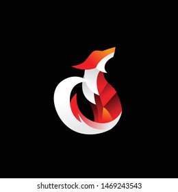 geometric fox logo. modern design. vector icon illustration