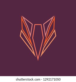Geometric fox logo. Vector illustration background in flat design style. Vector logo template, design element, geometric sign