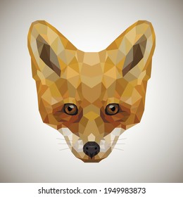 Geometric fox logo. Vector illustration background in flat design style. Vector logo template, design element, geometric sign