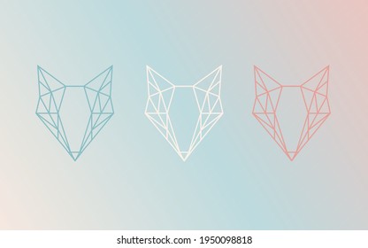 Geometric fox logo. Vector illustration background in flat design style. Vector logo template, design element, geometric sign