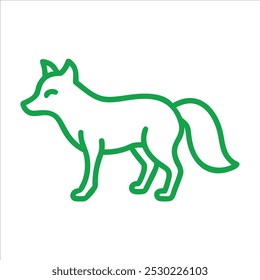 geometric fox outline  in white background