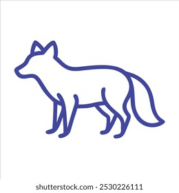 geometric fox outline  in white background