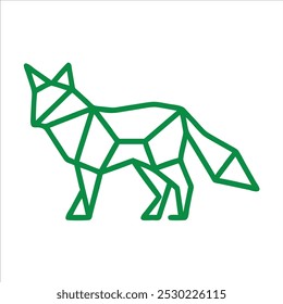 geometric fox outline  in white background