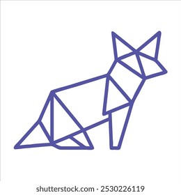 contorno geométrico da raposa em fundo branco