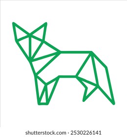 geometric fox outline  in white background
