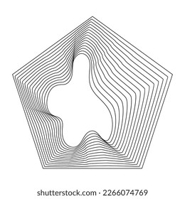 Geometric Fractal Abstract Pentagon. Modern design element