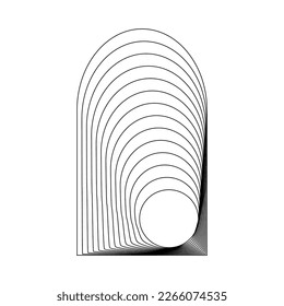 Geometric Fractal Arch Shape. Modern design element
