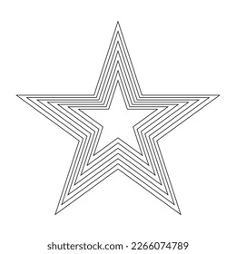 Geometric Fractal Five Pointed Star