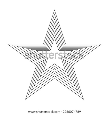 Geometric Fractal Five Pointed Star