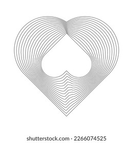 Geometric Fractal Heart Shape. Modern design element