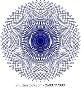 Geometric fractal pattern. An abstract flower ornament.