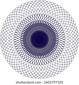 Geometric fractal pattern. An abstract flower ornament.
