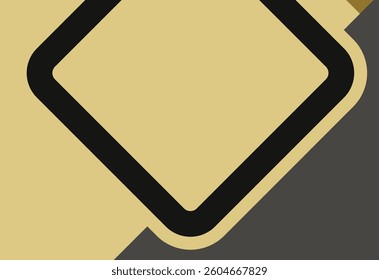 Geometric frame background in black and gold colors. Vector illustration.