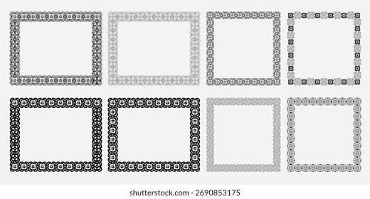 Borda geométrica do quadro definida com padrão decorativo minimalista