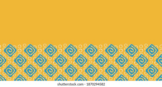 Geometric frame border shapes spiral circle square seamless pattern. Modern stylish texture. Vector illustration. Perfect for fashion, decoration, textile design, background, illustration, carpet and