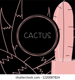 Geometric frame with cacti for your design.