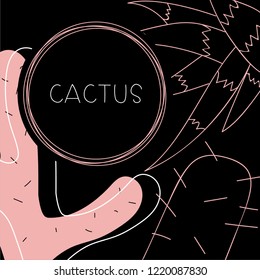 Geometric frame with cacti for your design.