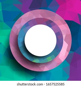 Geometric frame from circles, geometric design, abstract background modern futuristic graphic with stripes, design, mosaic, bright poster, banner  vector