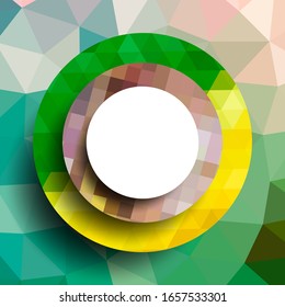 Marco geométrico de los círculos, diseño geométrico, fondo abstracto gráfico futurista moderno con rayas, diseño, mosaico, póster brillante, vectorial banner