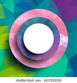 Marco geométrico de los círculos, diseño geométrico, fondo abstracto gráfico futurista moderno con rayas, diseño, mosaico, póster brillante, vectorial banner