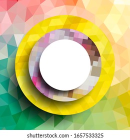 Marco geométrico de los círculos, diseño geométrico, fondo abstracto gráfico futurista moderno con rayas, diseño, mosaico, póster brillante, vectorial banner