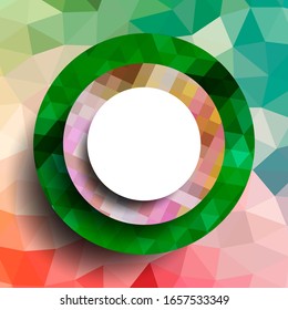 Marco geométrico de los círculos, diseño geométrico, fondo abstracto gráfico futurista moderno con rayas, diseño, mosaico, póster brillante, vectorial banner