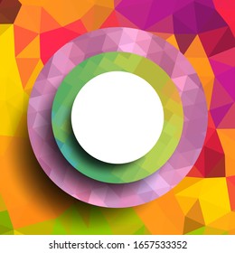 Marco geométrico de los círculos, diseño geométrico, fondo abstracto gráfico futurista moderno con rayas, diseño, mosaico, póster brillante, vectorial banner