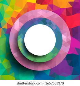 Geometric frame from circles, geometric design, abstract background modern futuristic graphic with stripes, design, mosaic, bright poster, banner  vector