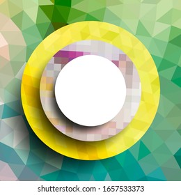 Marco geométrico de los círculos, diseño geométrico, fondo abstracto gráfico futurista moderno con rayas, diseño, mosaico, póster brillante, vectorial banner