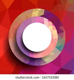 Geometrischer Rahmen aus Kreisen, geometrisches Design, abstrakter Hintergrund, moderne futuristische Grafik mit Streifen, Design, Mosaik, hellem Poster, Banner-Vektorillustration