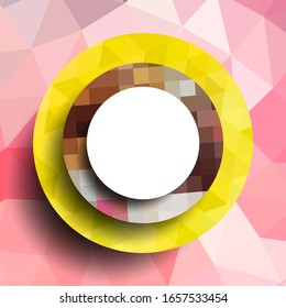 Geometric frame from circles, geometric design, abstract background modern futuristic graphic with stripes, design, mosaic, bright poster, banner  vector