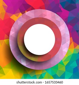 Marco geométrico de los círculos, diseño geométrico, fondo abstracto gráfico futurista moderno con rayas, diseño, mosaico, póster brillante, vectorial banner
