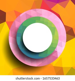 Geometric frame from circles, geometric design, abstract background modern futuristic graphic with stripes, design, mosaic, bright poster, banner  vector