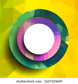 Geometric frame from circles, geometric design, abstract background modern futuristic graphic with stripes, design, mosaic, bright poster, banner  vector