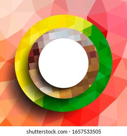Geometric frame from circles, geometric design, abstract background modern futuristic graphic with stripes, design, mosaic, bright poster, banner  vector