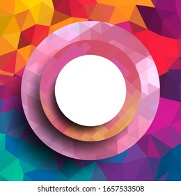 Marco geométrico de los círculos, diseño geométrico, fondo abstracto gráfico futurista moderno con rayas, diseño, mosaico, póster brillante, vectorial banner