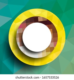 Geometric frame from circles, geometric design, abstract background modern futuristic graphic with stripes, design, mosaic, bright poster, banner  vector