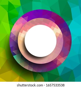 Marco geométrico de los círculos, diseño geométrico, fondo abstracto gráfico futurista moderno con rayas, diseño, mosaico, póster brillante, vectorial banner