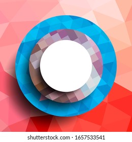 Geometric frame from circles, geometric design, abstract background modern futuristic graphic with stripes, design, mosaic, bright poster, banner  vector