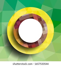 Geometrischer Rahmen aus Kreisen, geometrisches Design, abstrakter Hintergrund, moderne futuristische Grafik mit Streifen, Design, Mosaik, hellem Poster, Banner-Vektorillustration