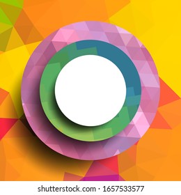 Marco geométrico de los círculos, diseño geométrico, fondo abstracto gráfico futurista moderno con rayas, diseño, mosaico, póster brillante, vectorial banner