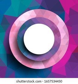 Geometric frame from circles, geometric design, abstract background modern futuristic graphic with stripes, design, mosaic, bright poster, banner  vector