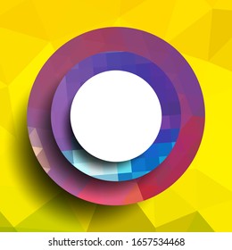 Marco geométrico de los círculos, diseño geométrico, fondo abstracto gráfico futurista moderno con rayas, diseño, mosaico, póster brillante, vectorial banner