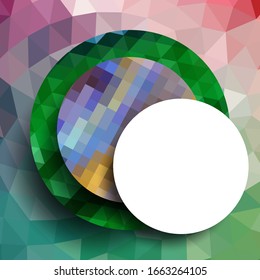 Geometric frame from circles, geometric design, abstract background modern futuristic graphic with stripes, design, mosaic, bright poster, banner  vector