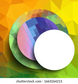 Geometric frame from circles, geometric design, abstract background modern futuristic graphic with stripes, design, mosaic, bright poster, banner  vector